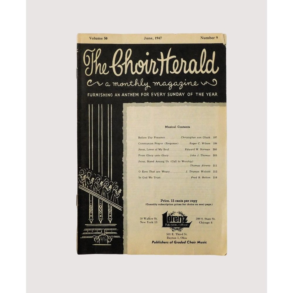 The Choir Herald June 1947 Vol 50 No 9 Anthem for Every Sunday Vintage Ephemera